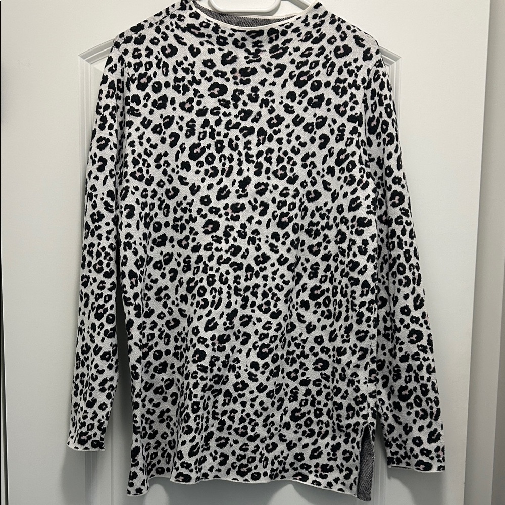 LOFT Black and White leopard print sweater